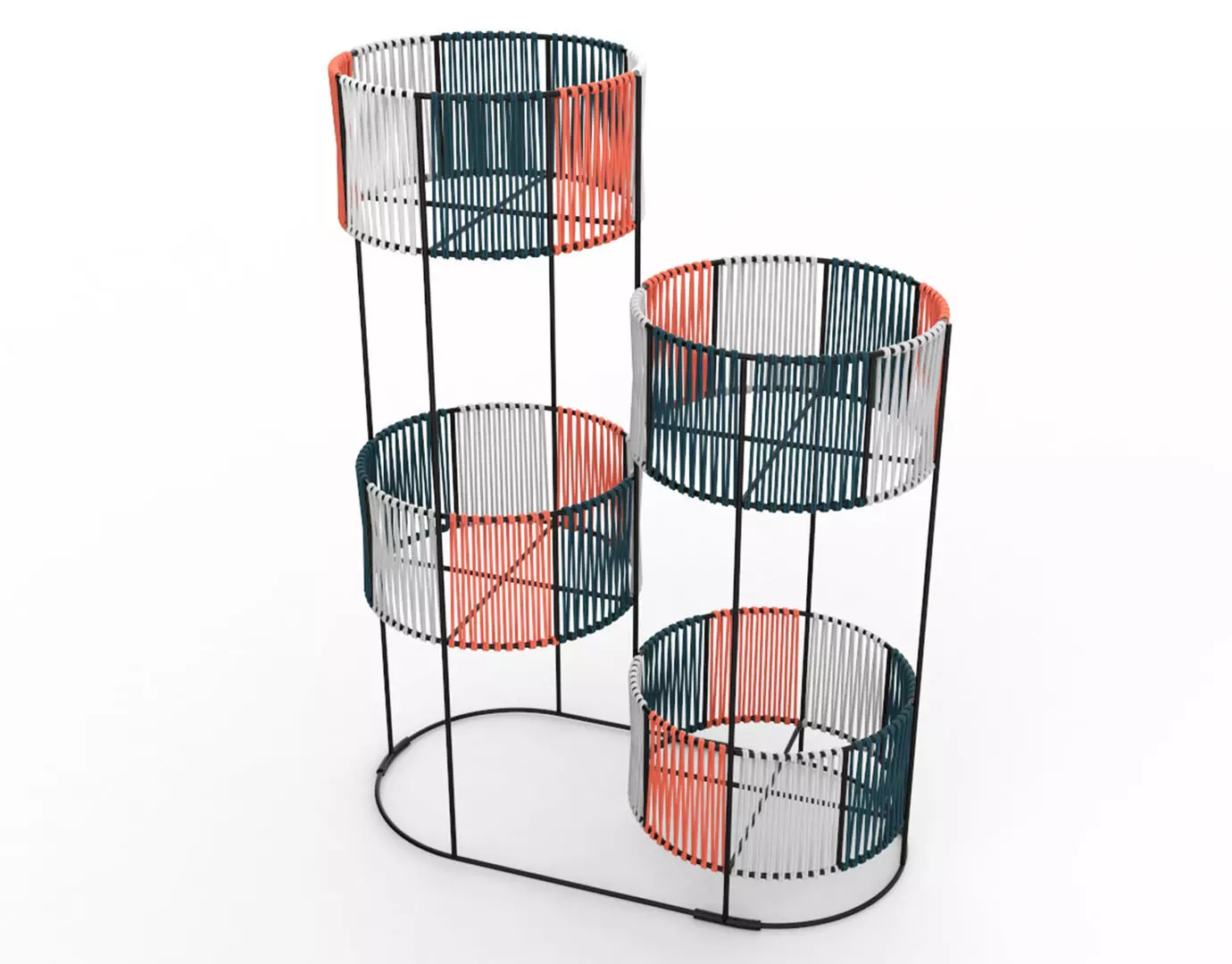 Ariba Woven Four Set Tiered Plant Stand  3D model_0