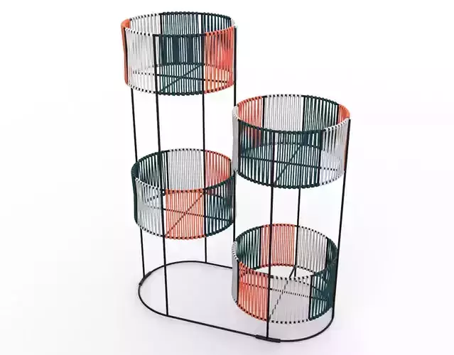 Ariba Woven Four Set Tiered Plant Stand  3D model