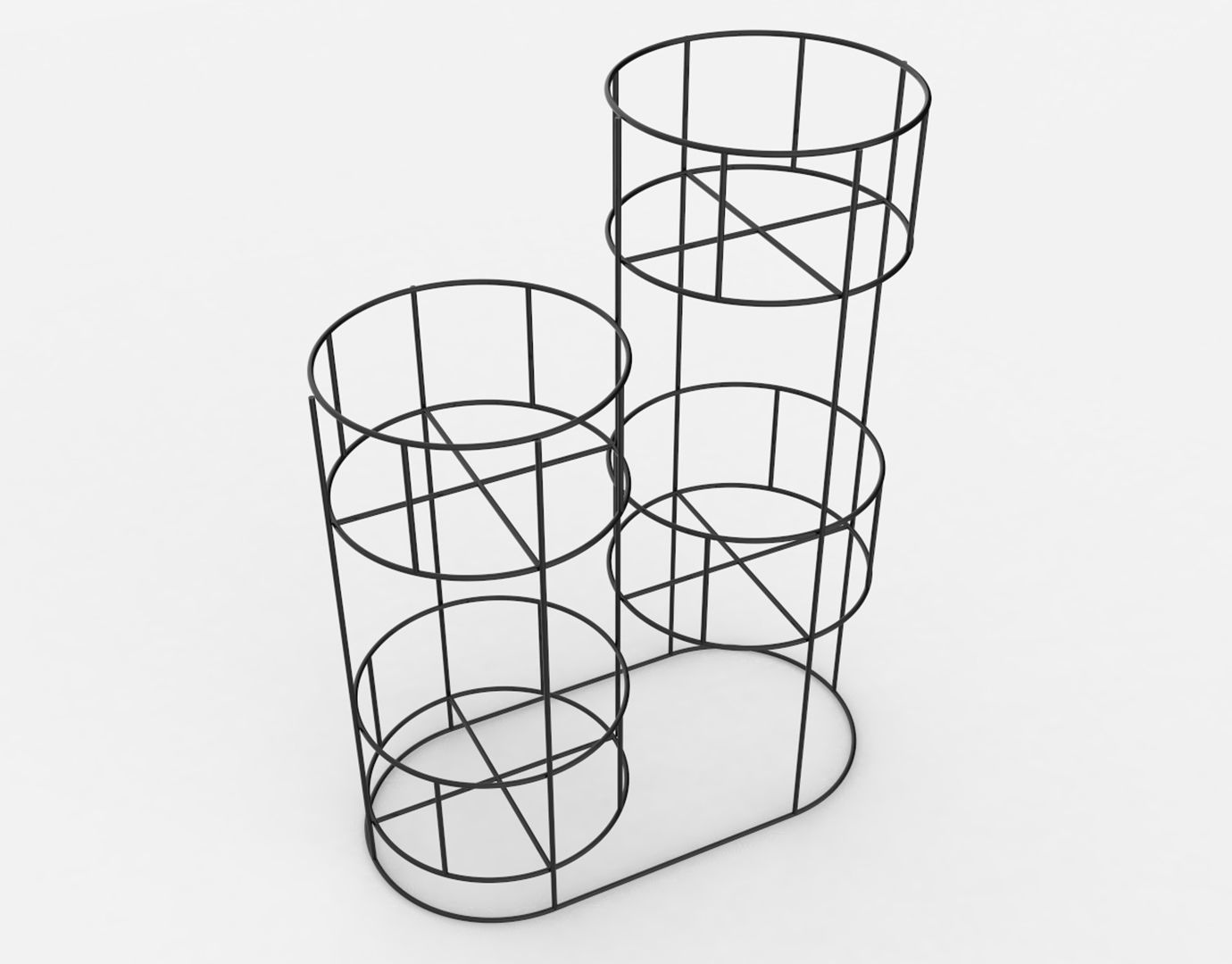 Ariba Woven Four Set Tiered Plant Stand  3D model_21