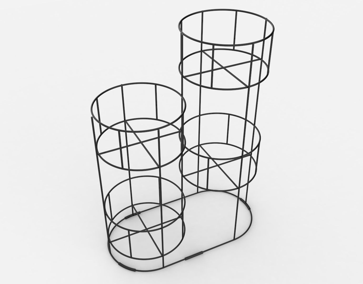 Ariba Woven Four Set Tiered Plant Stand  3D model_20