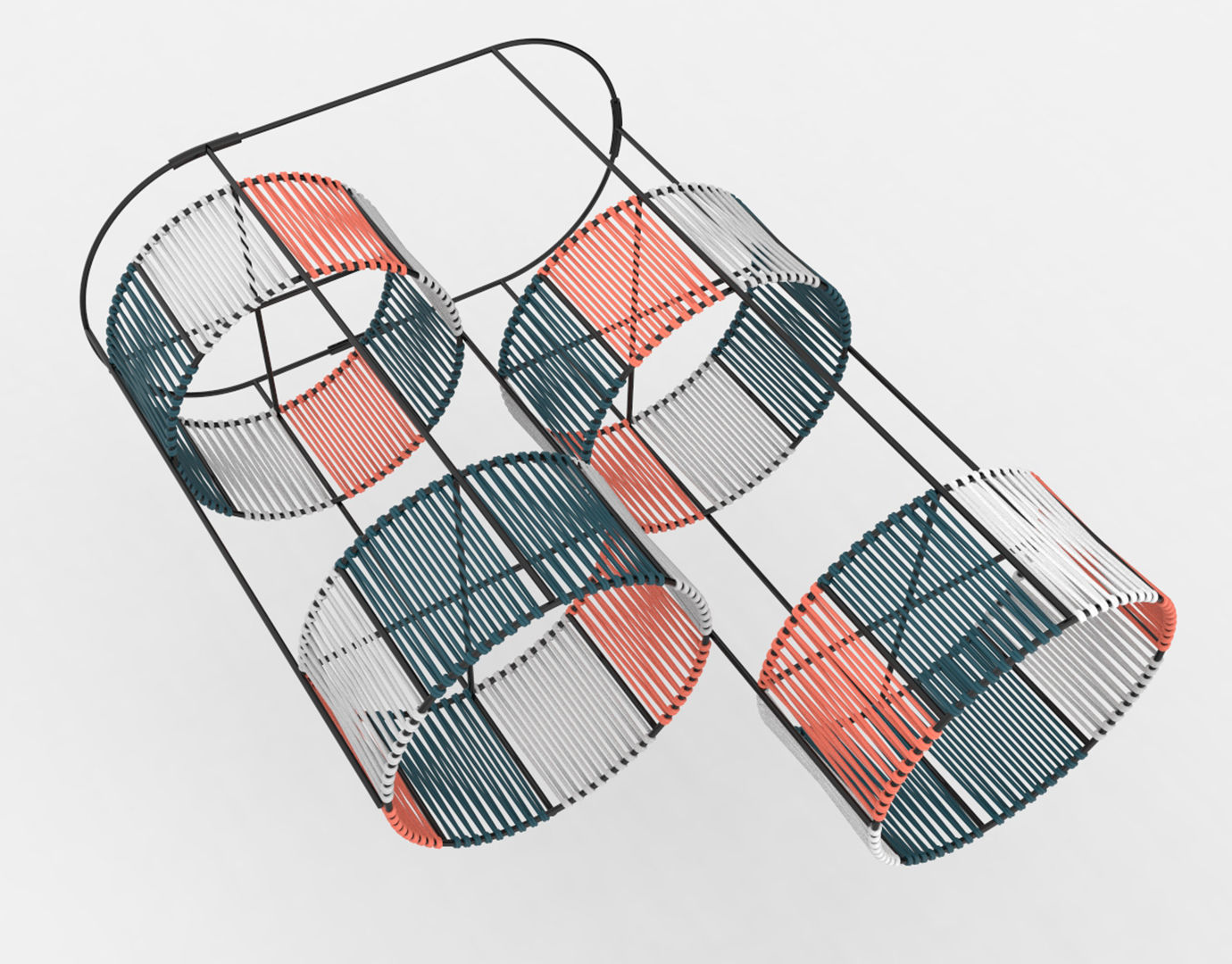 Ariba Woven Four Set Tiered Plant Stand  3D model_16