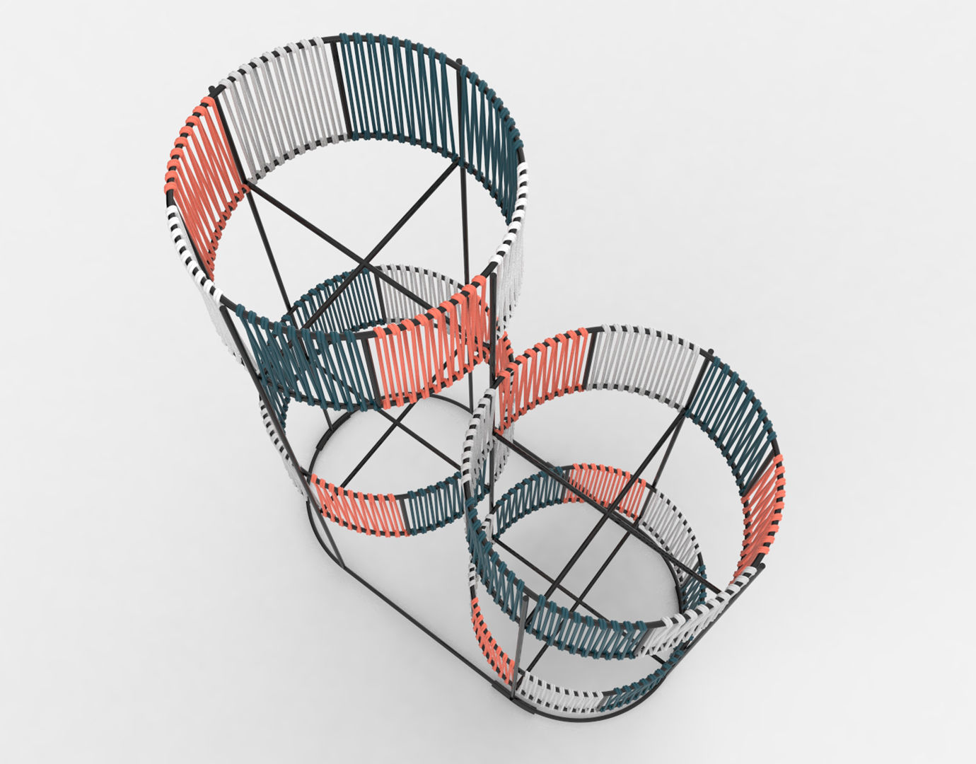 Ariba Woven Four Set Tiered Plant Stand  3D model_11