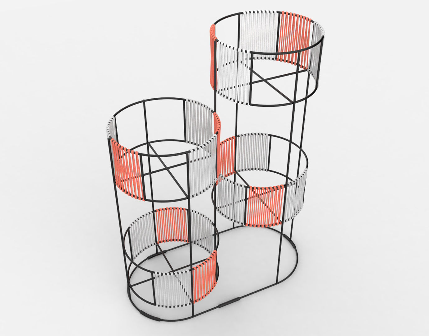 Ariba Woven Four Set Tiered Plant Stand  3D model_18