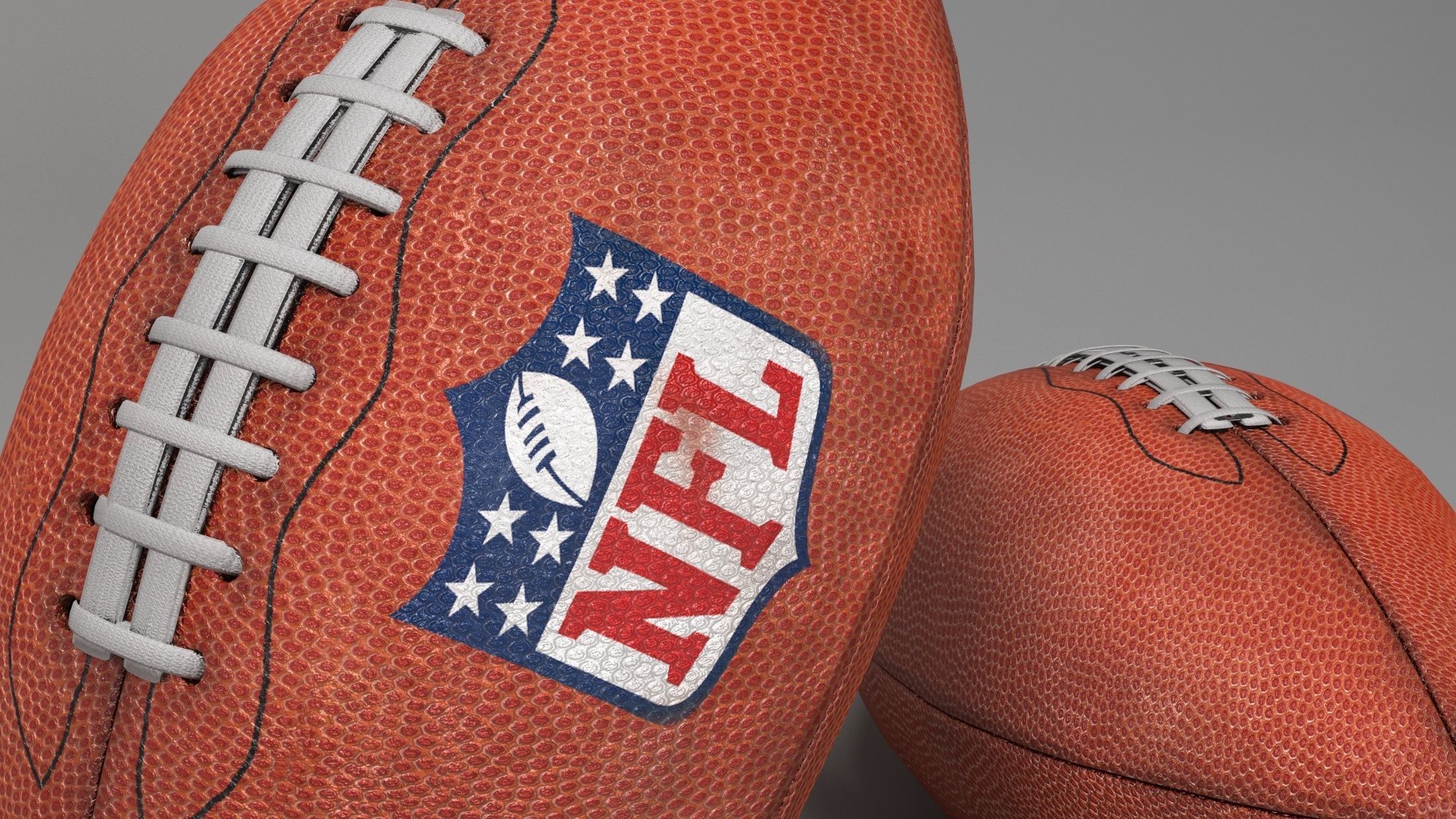 american football ball Low-poly 3D model_6