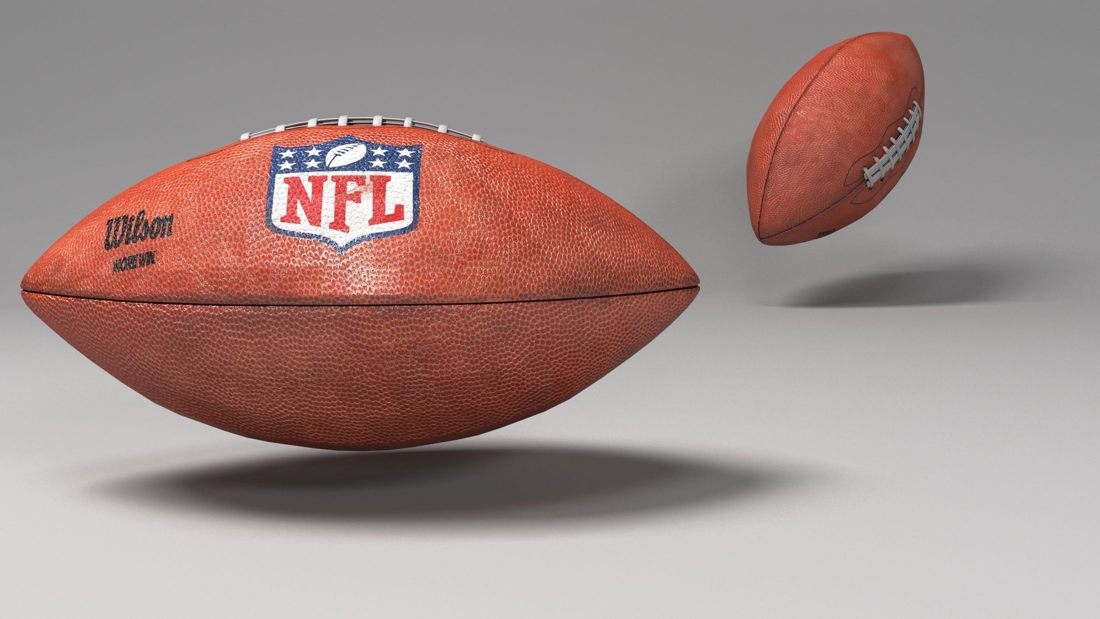 american football ball Low-poly 3D model_7