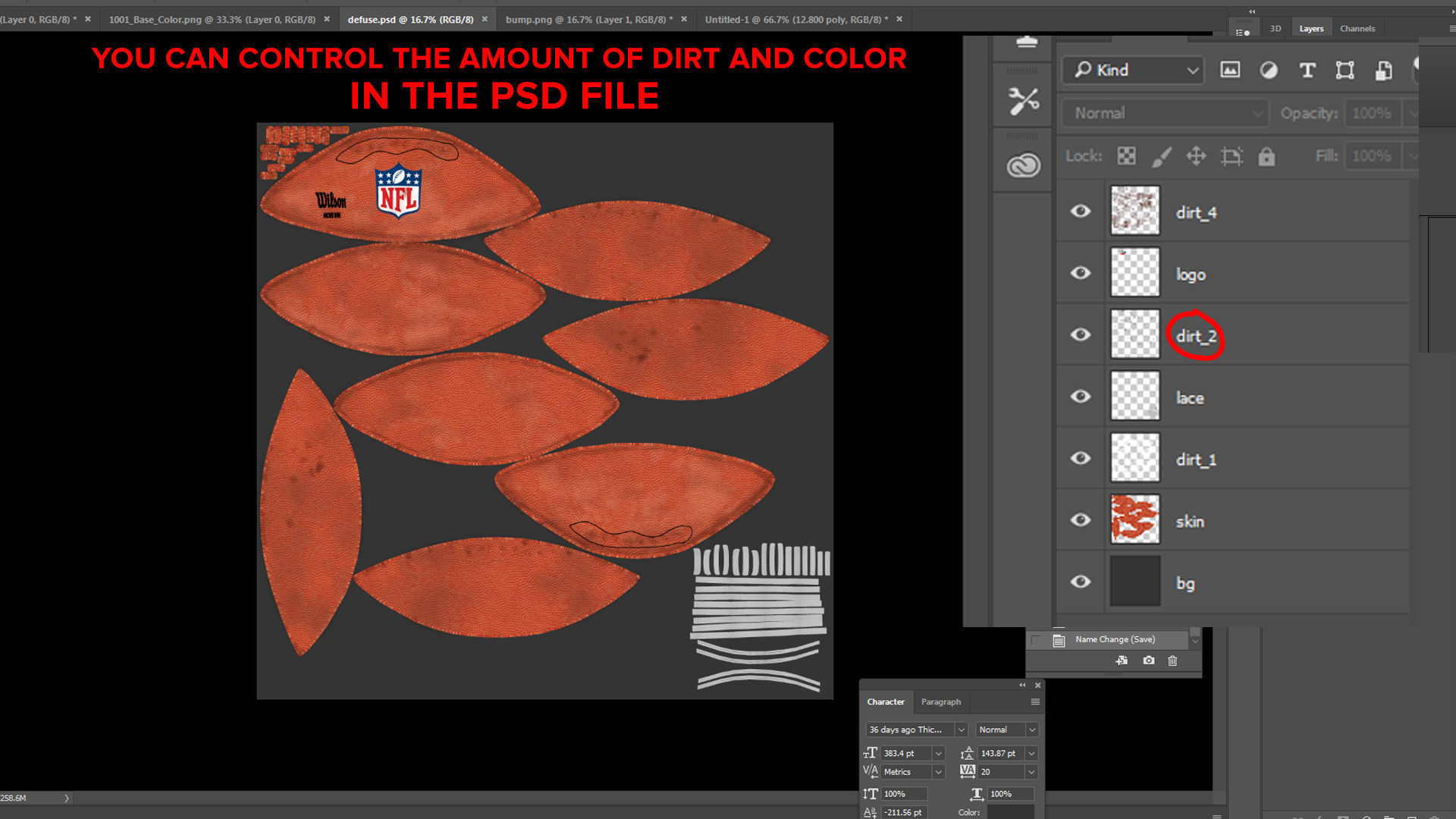 american football ball Low-poly 3D model_10