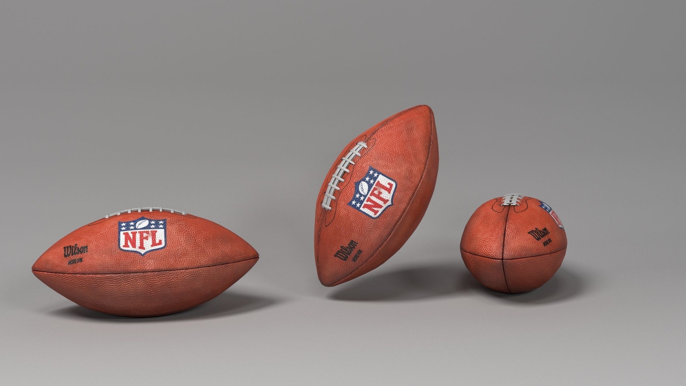 american football ball Low-poly 3D model_1
