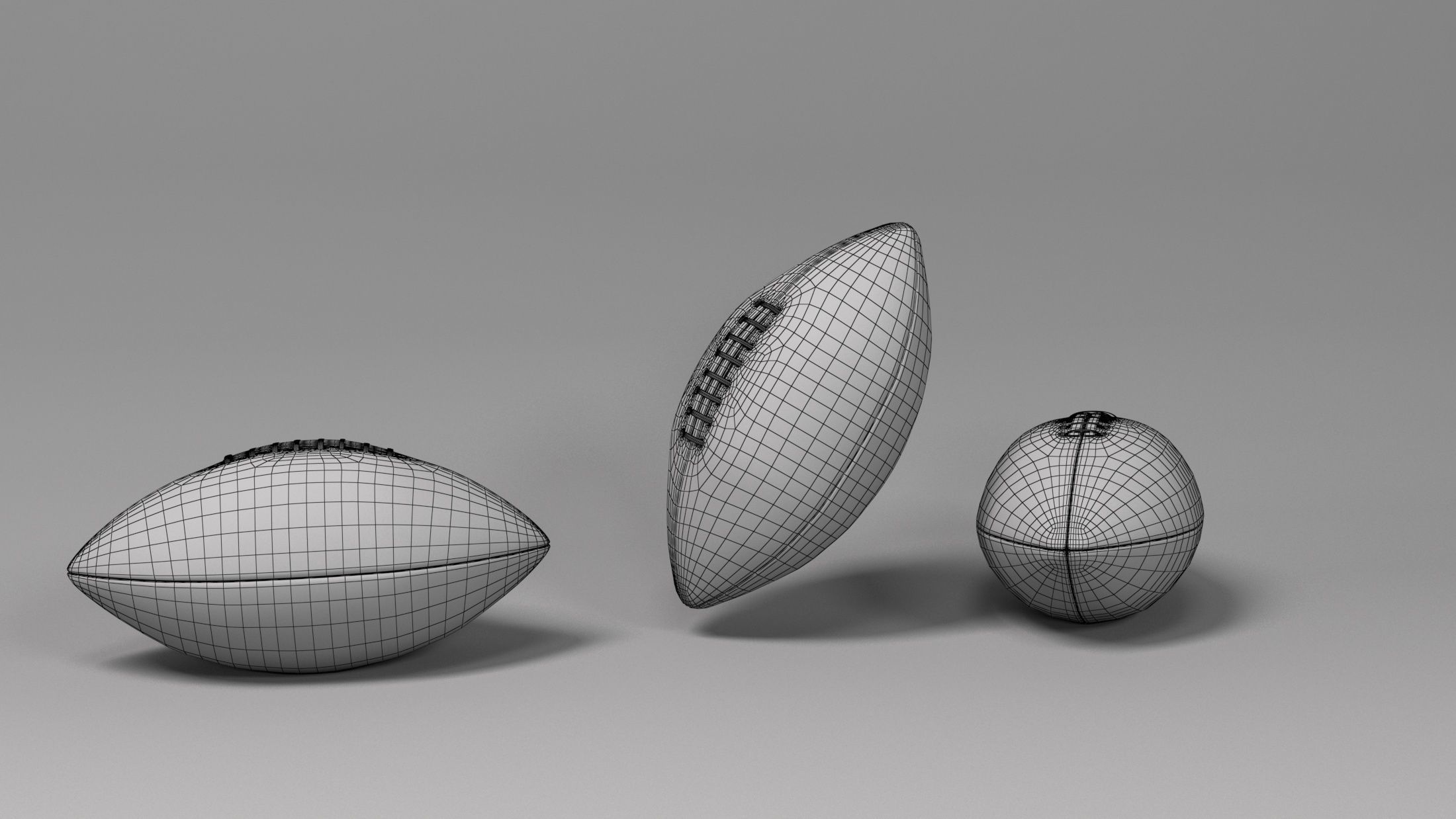 american football ball Low-poly 3D model_5