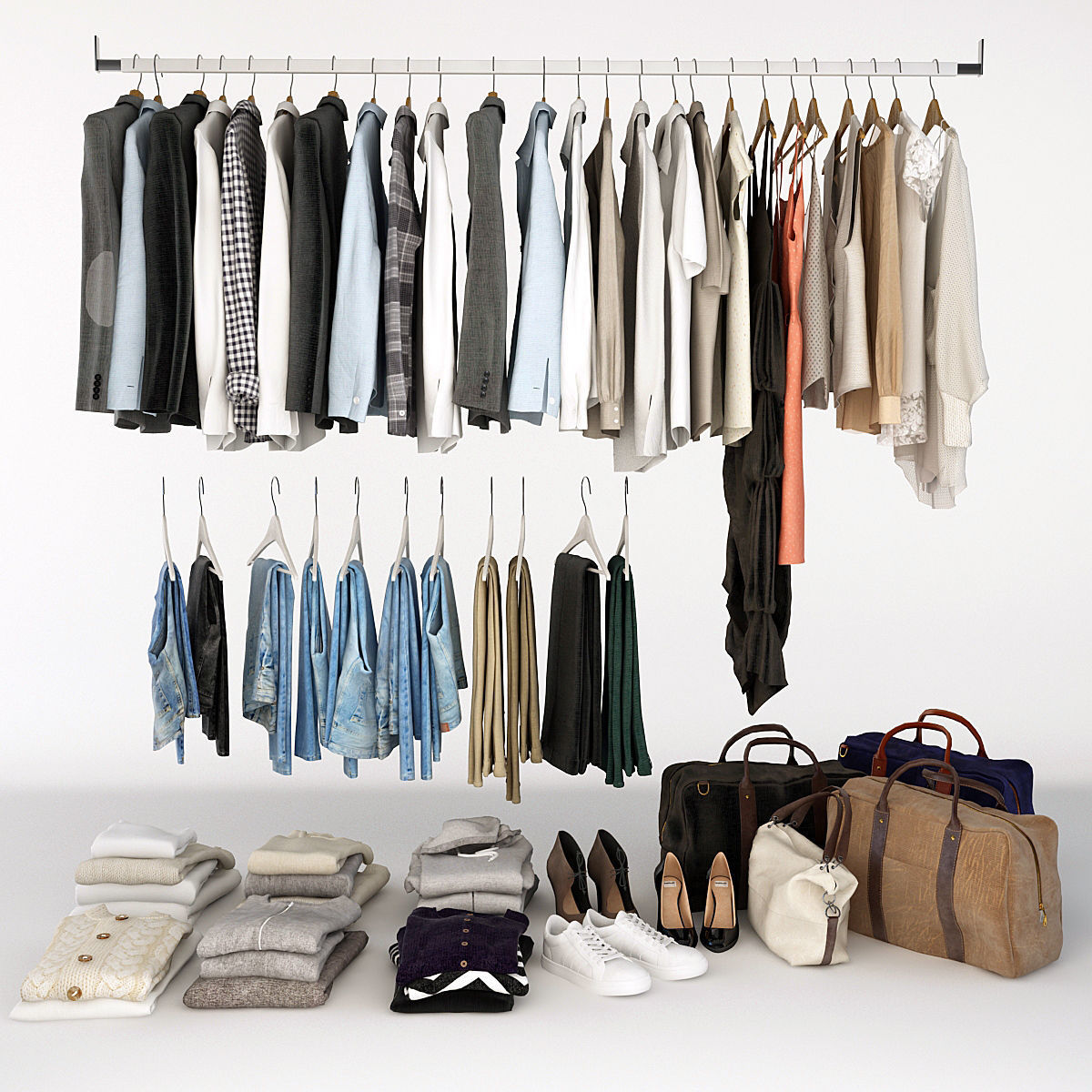 Collection of Clothes 9set 3D model_57