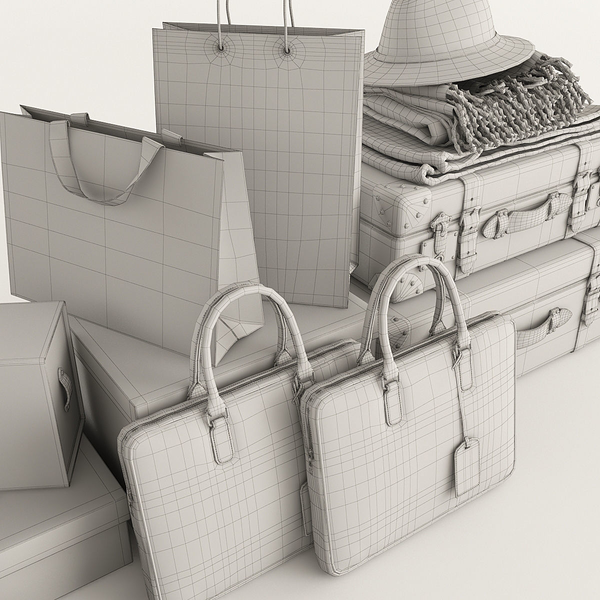 Collection of Clothes 9set 3D model_26