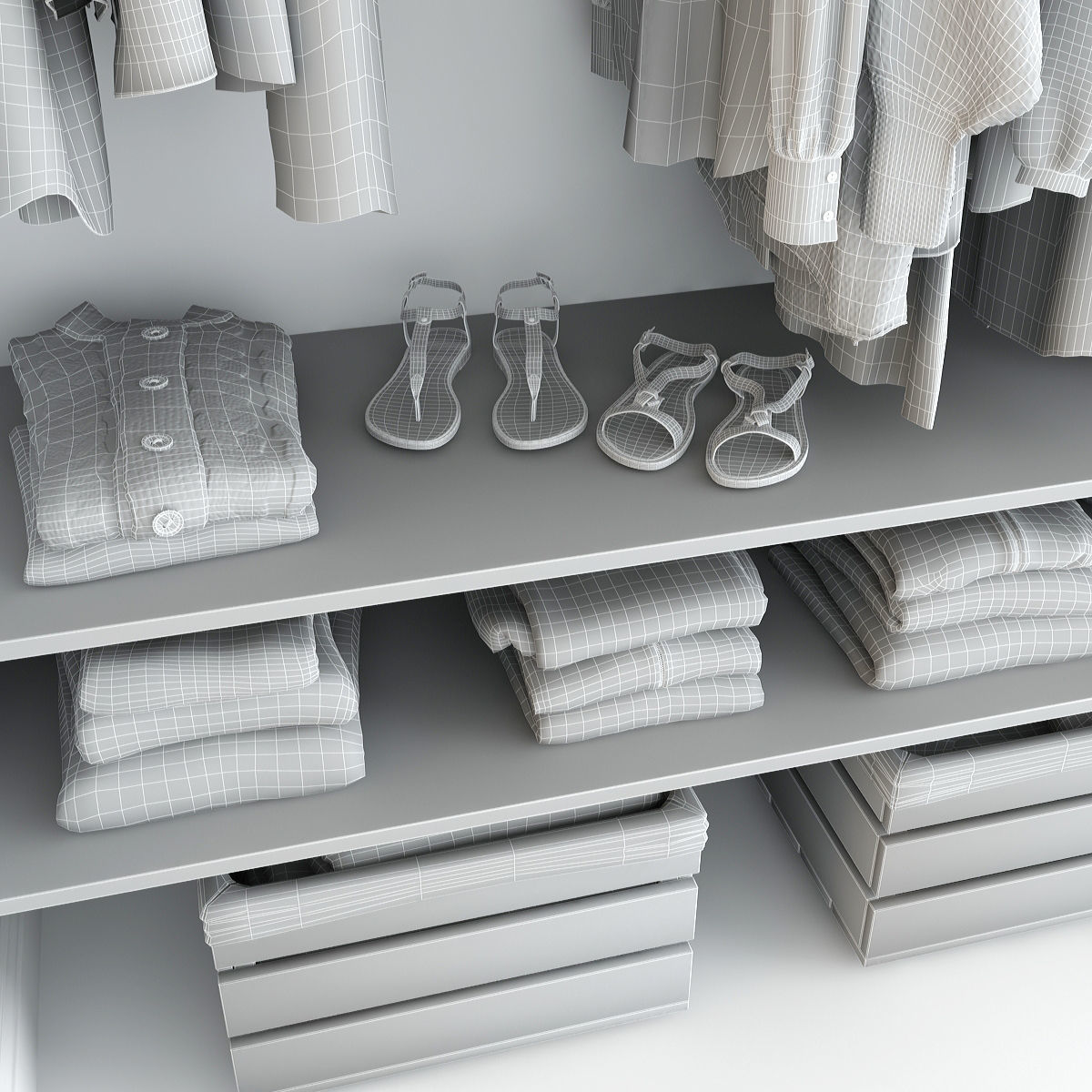 Collection of Clothes 9set 3D model_111