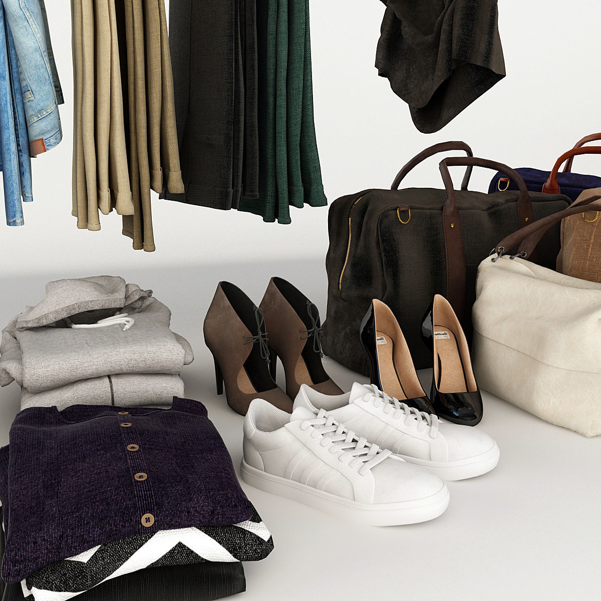 Collection of Clothes 9set 3D model_60