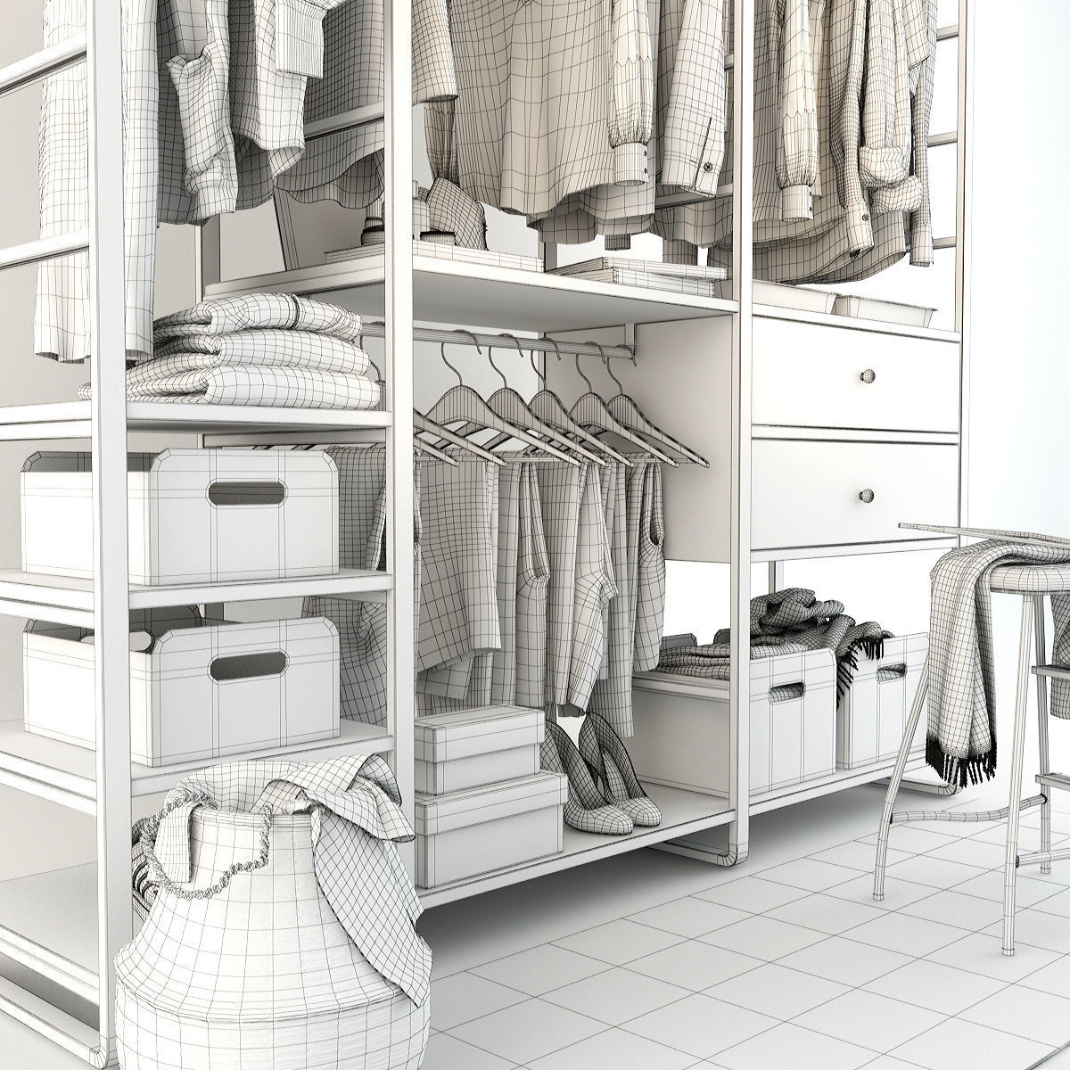 Collection of Clothes 9set 3D model_16