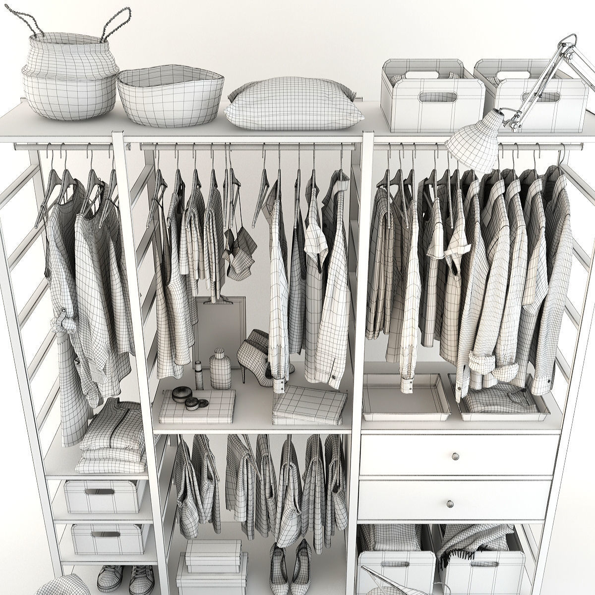 Collection of Clothes 9set 3D model_15