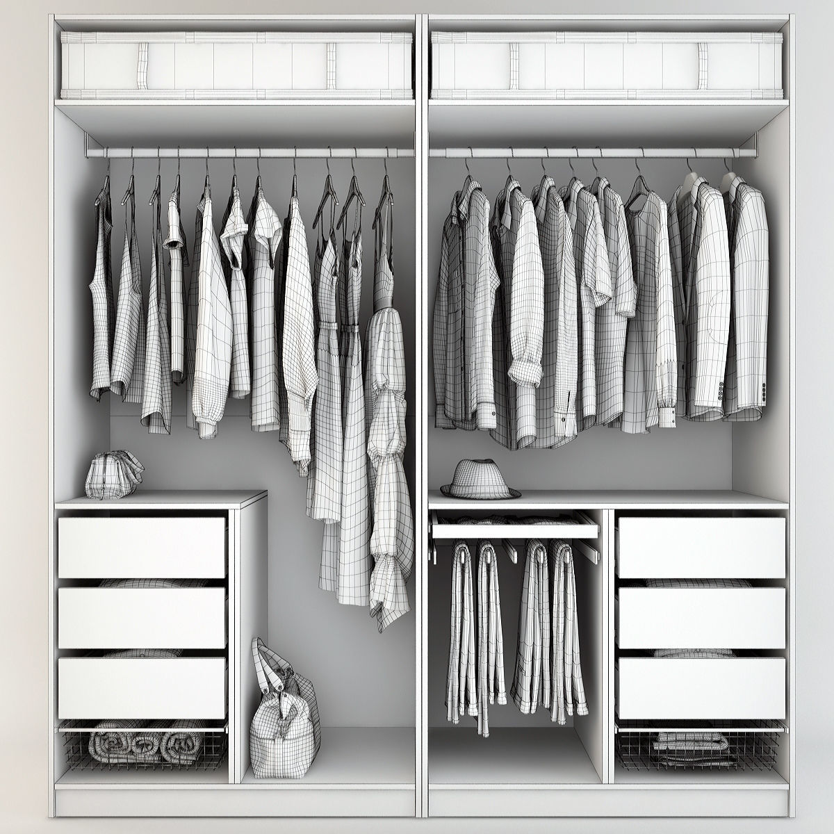 Collection of Clothes 9set 3D model_43