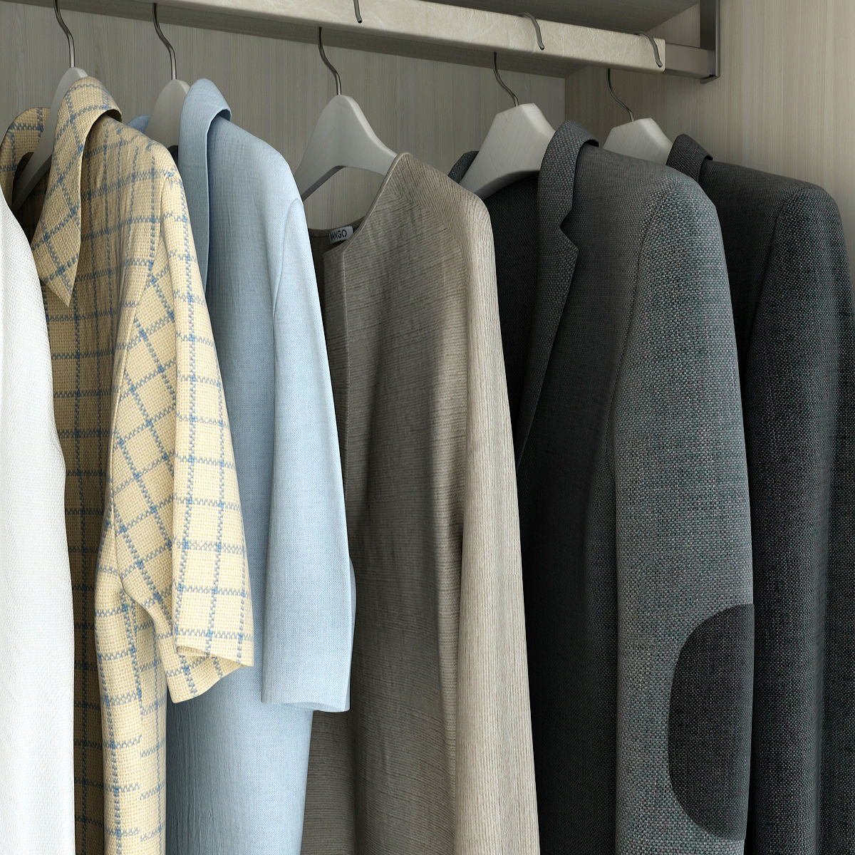 Collection of Clothes 9set 3D model_51