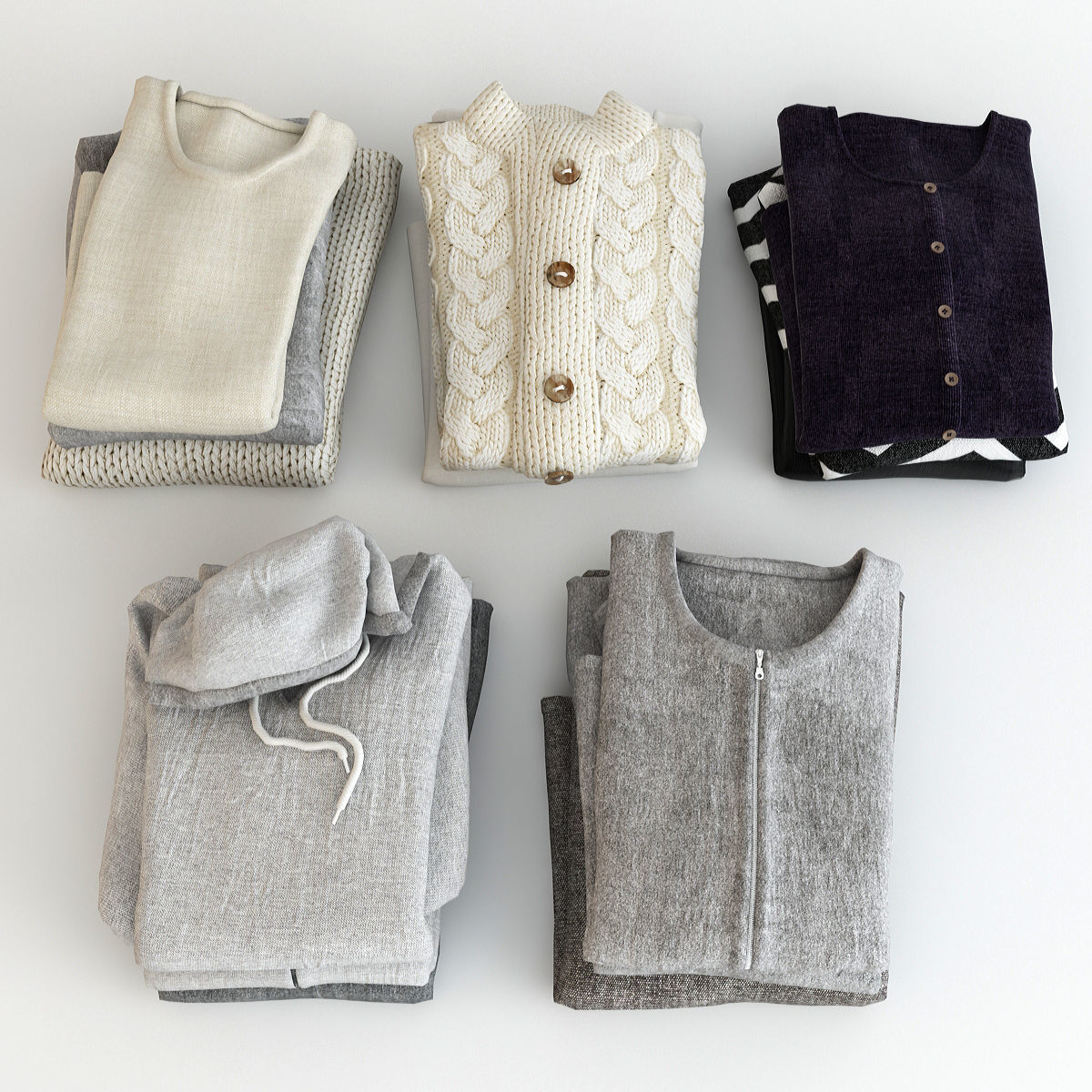 Collection of Clothes 9set 3D model_71