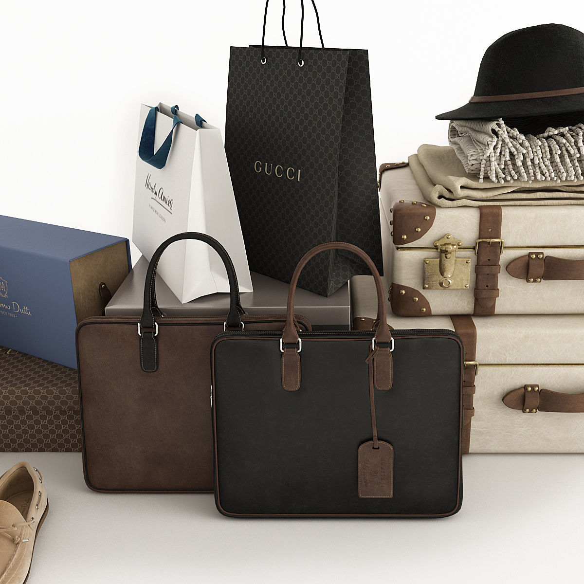 Collection of Clothes 9set 3D model_27