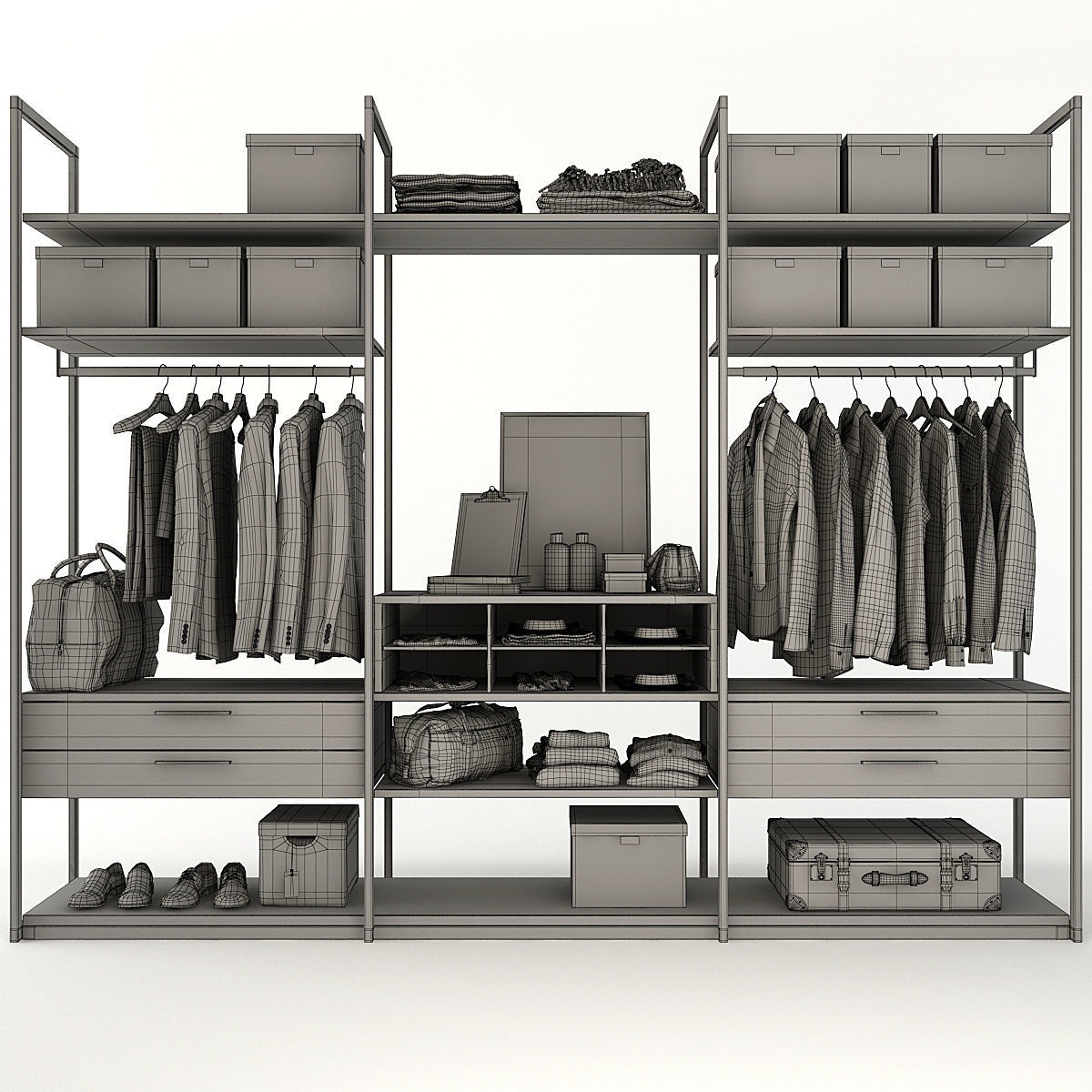 Collection of Clothes 9set 3D model_32