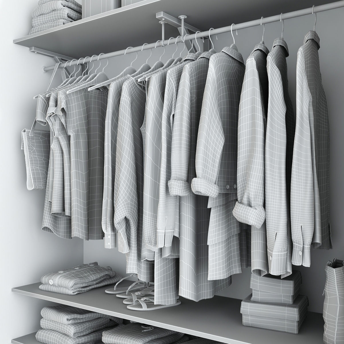 Collection of Clothes 9set 3D model_105