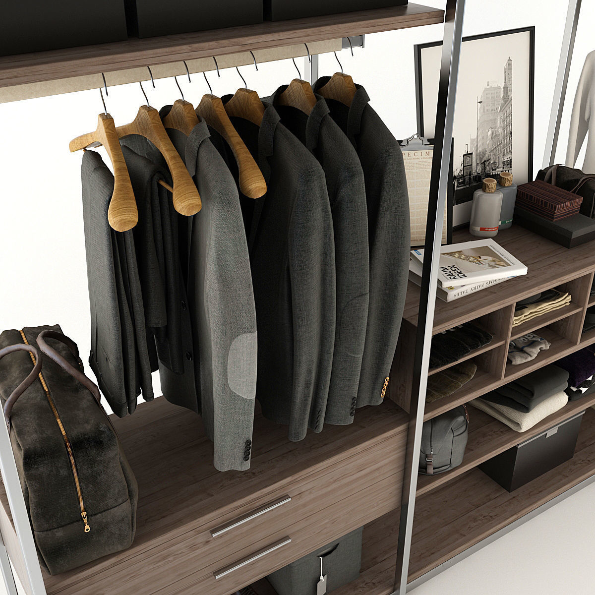 Collection of Clothes 9set 3D model_34