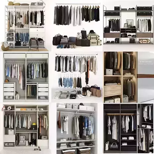 Collection of Clothes 9set 3D model