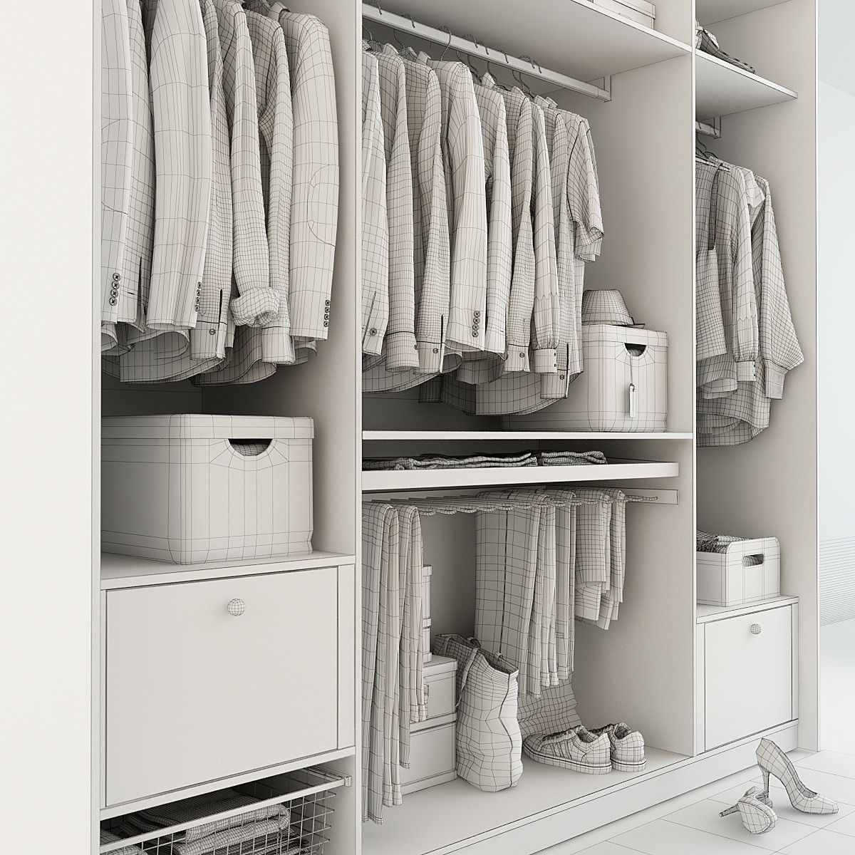 Collection of Clothes 9set 3D model_97