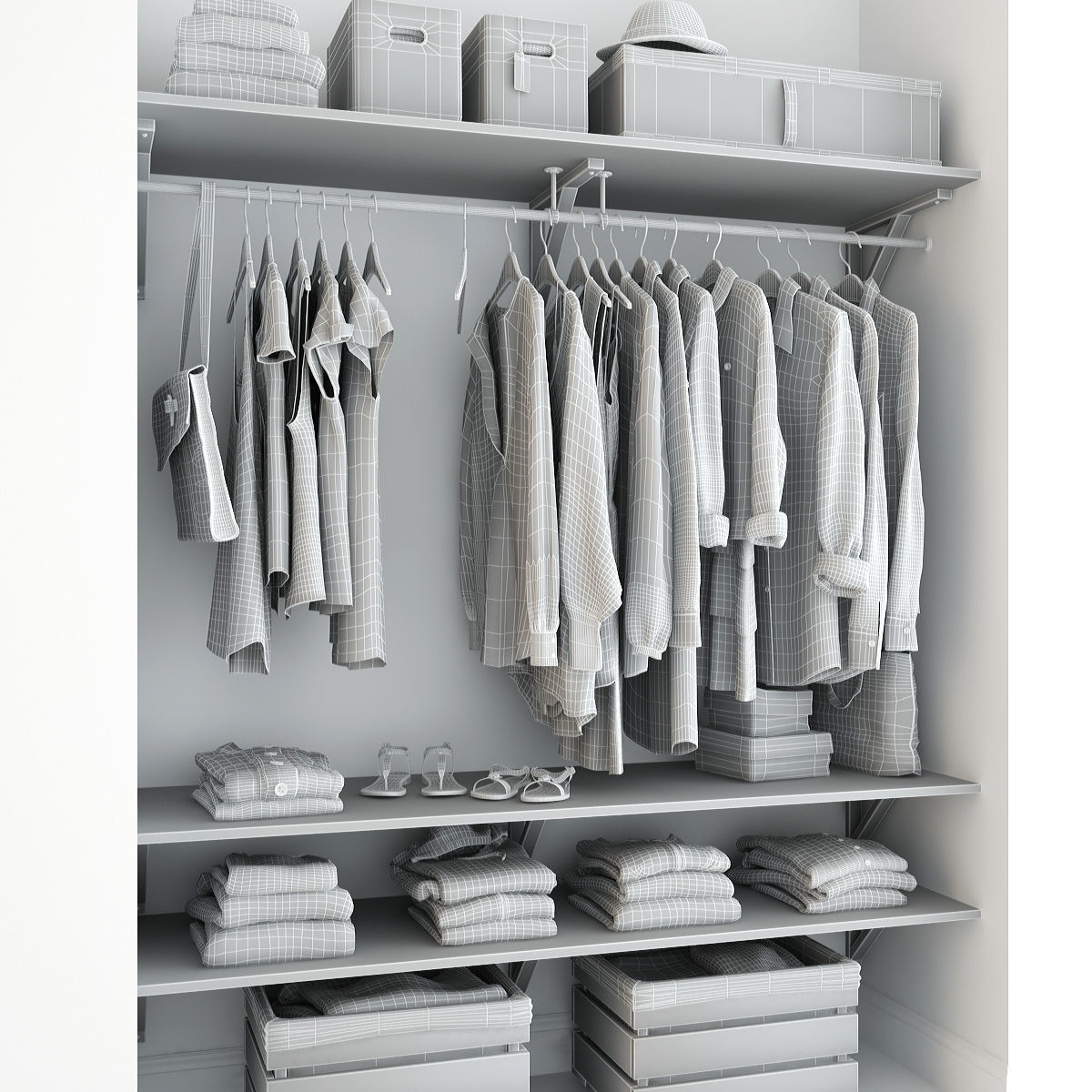 Collection of Clothes 9set 3D model_100