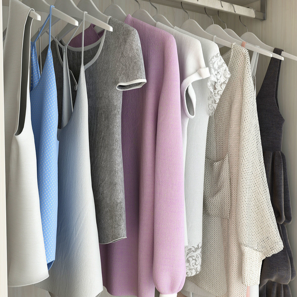 Collection of Clothes 9set 3D model_49