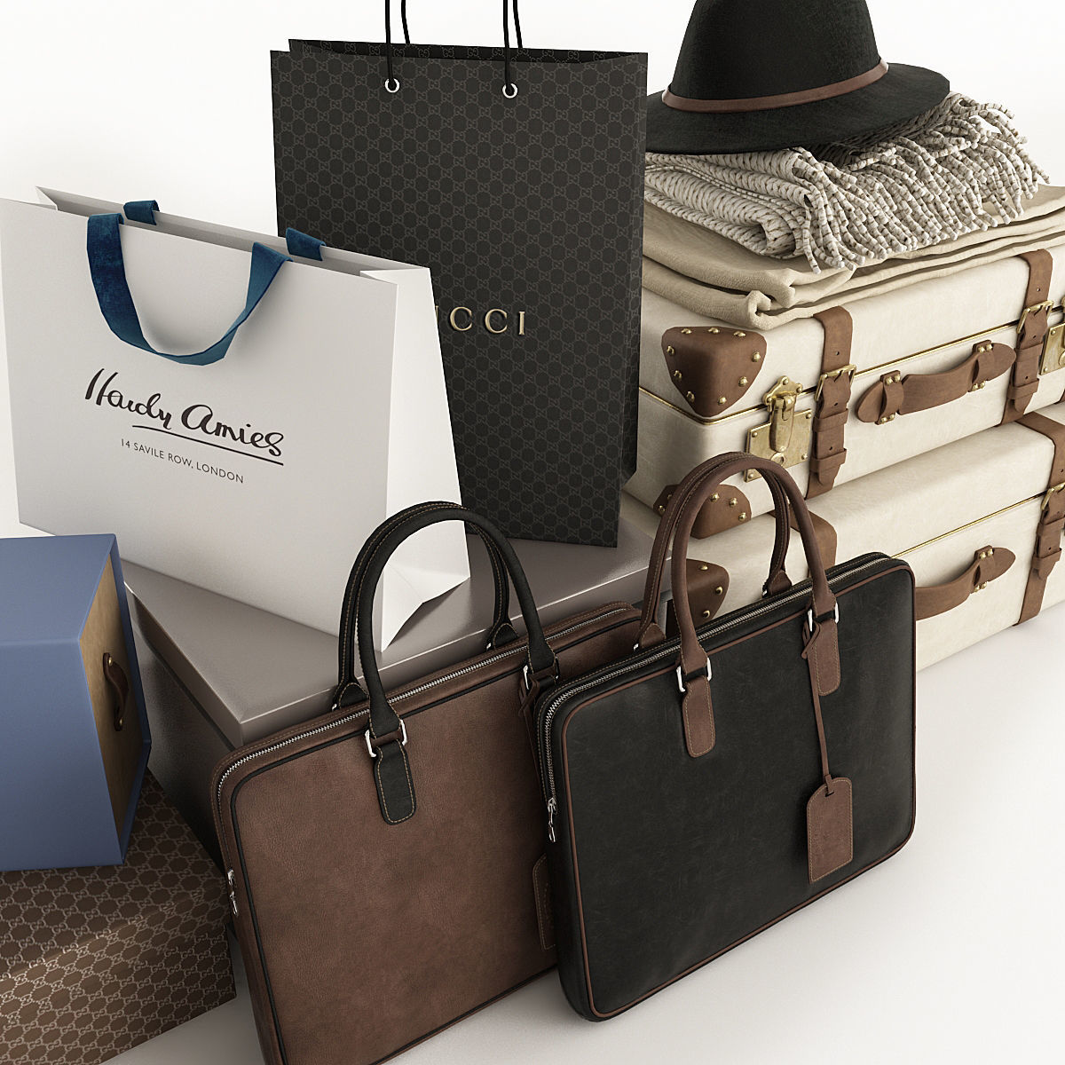 Collection of Clothes 9set 3D model_25