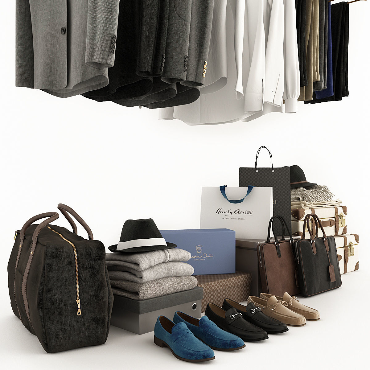 Collection of Clothes 9set 3D model_20