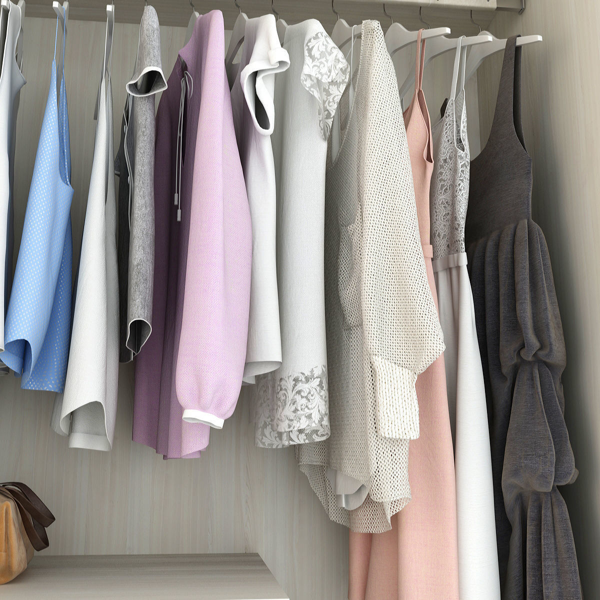 Collection of Clothes 9set 3D model_45