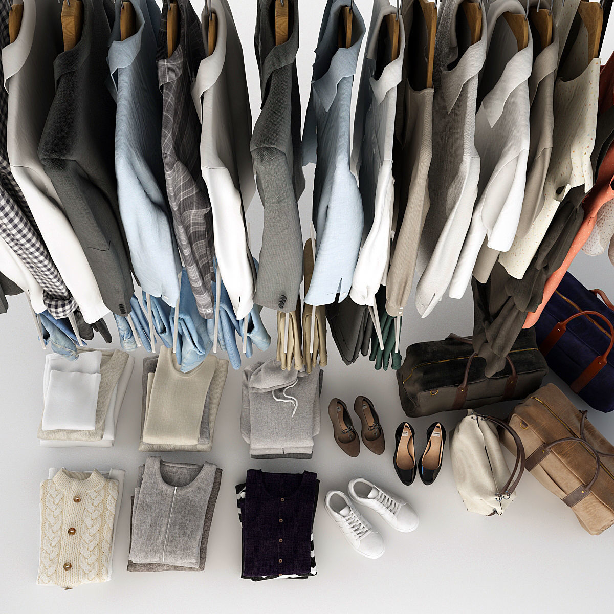 Collection of Clothes 9set 3D model_63