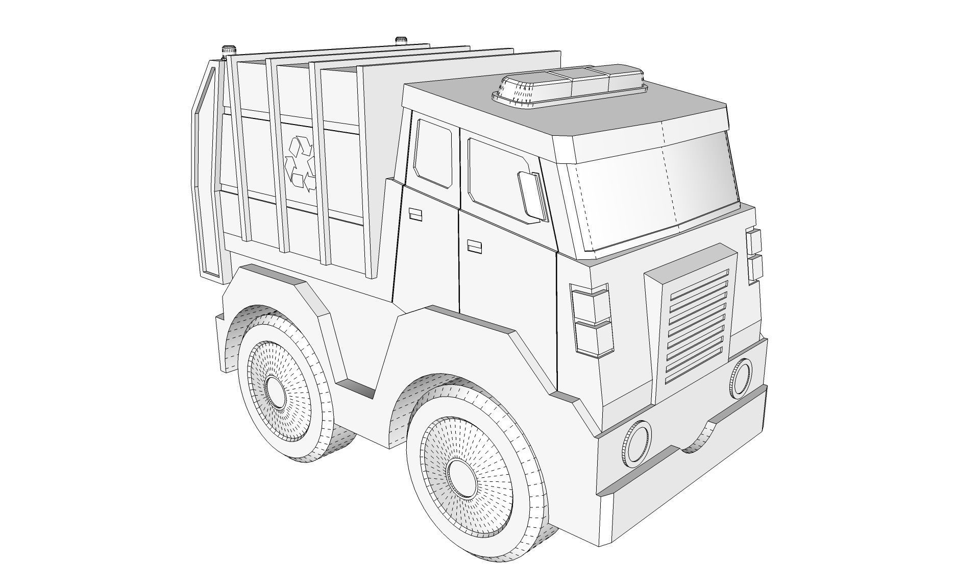 Toy Garbage Truck 3D model_13