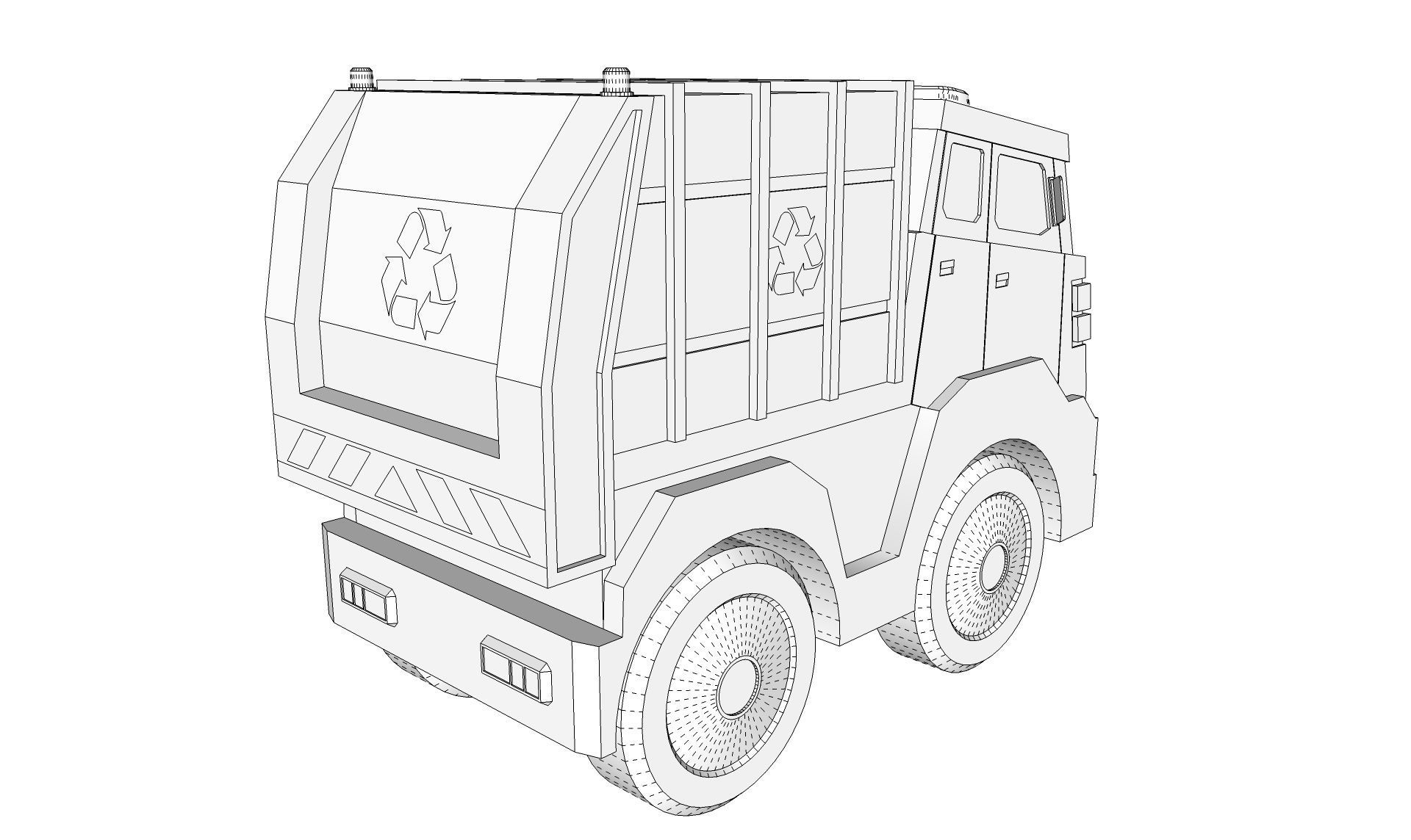Toy Garbage Truck 3D model_14
