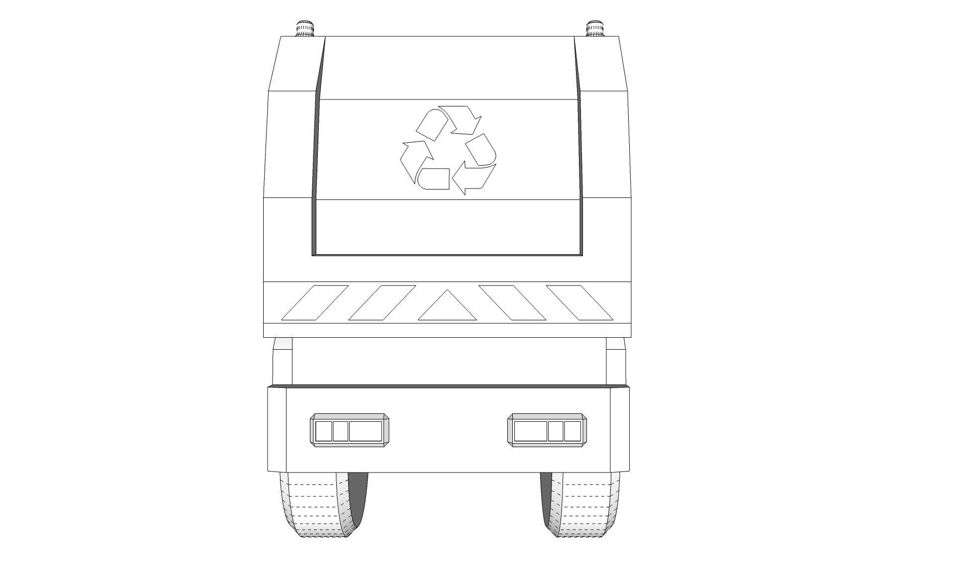 Toy Garbage Truck 3D model_18