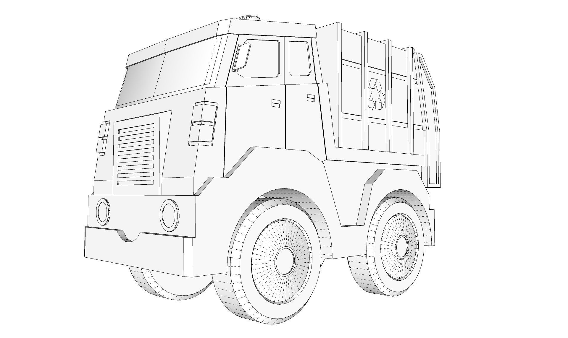 Toy Garbage Truck 3D model_16