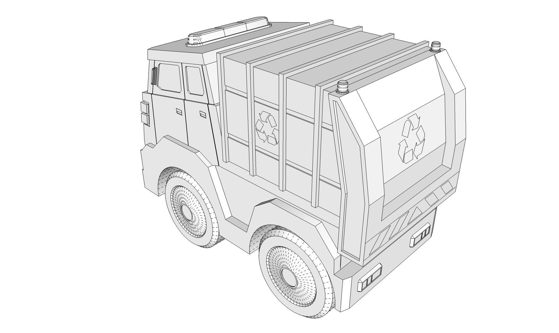 Toy Garbage Truck 3D model_15