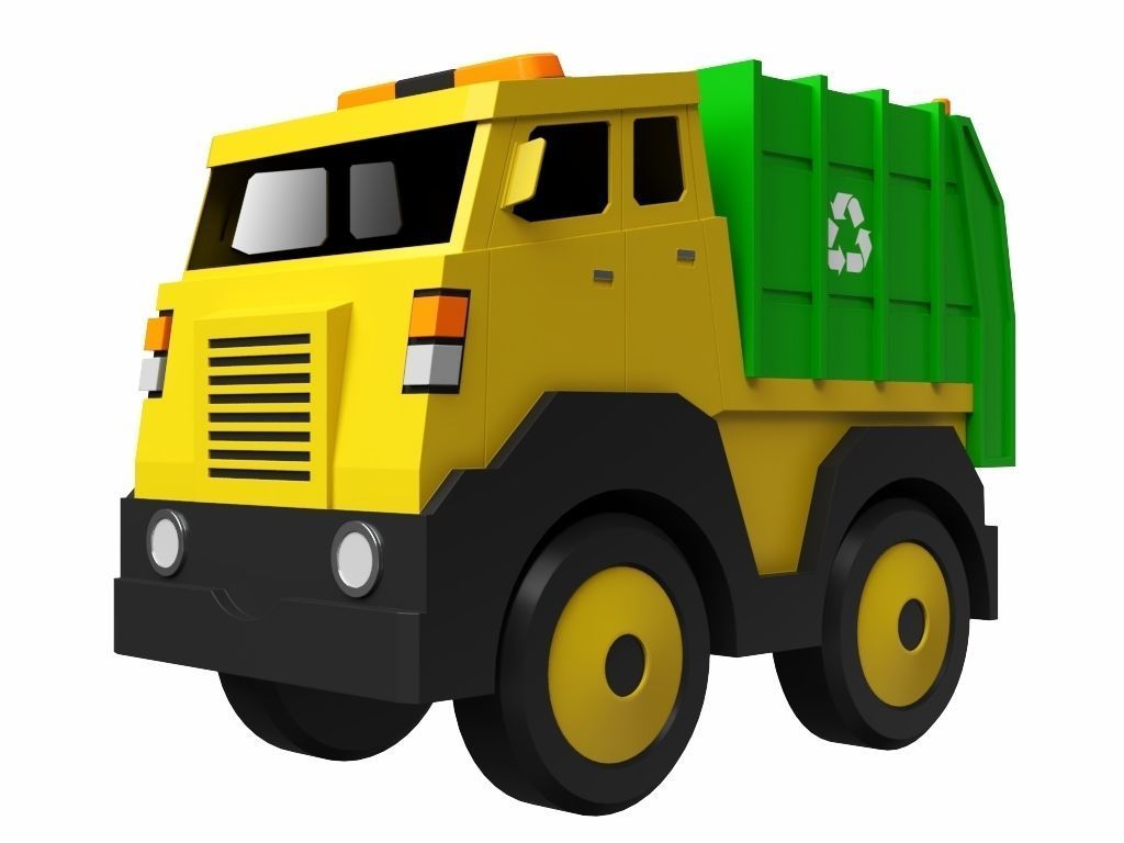 Toy Garbage Truck 3D model_6