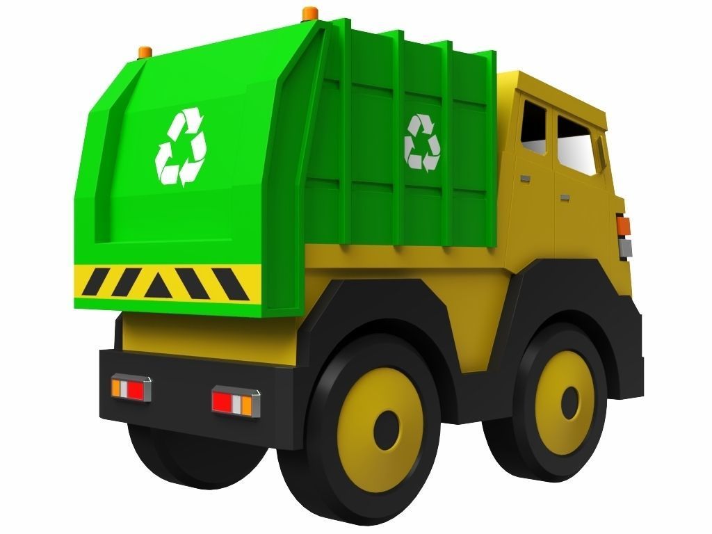 Toy Garbage Truck 3D model_2