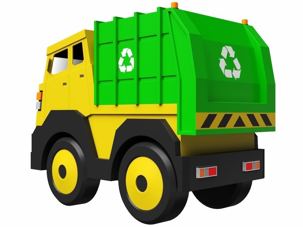 Toy Garbage Truck 3D model_4