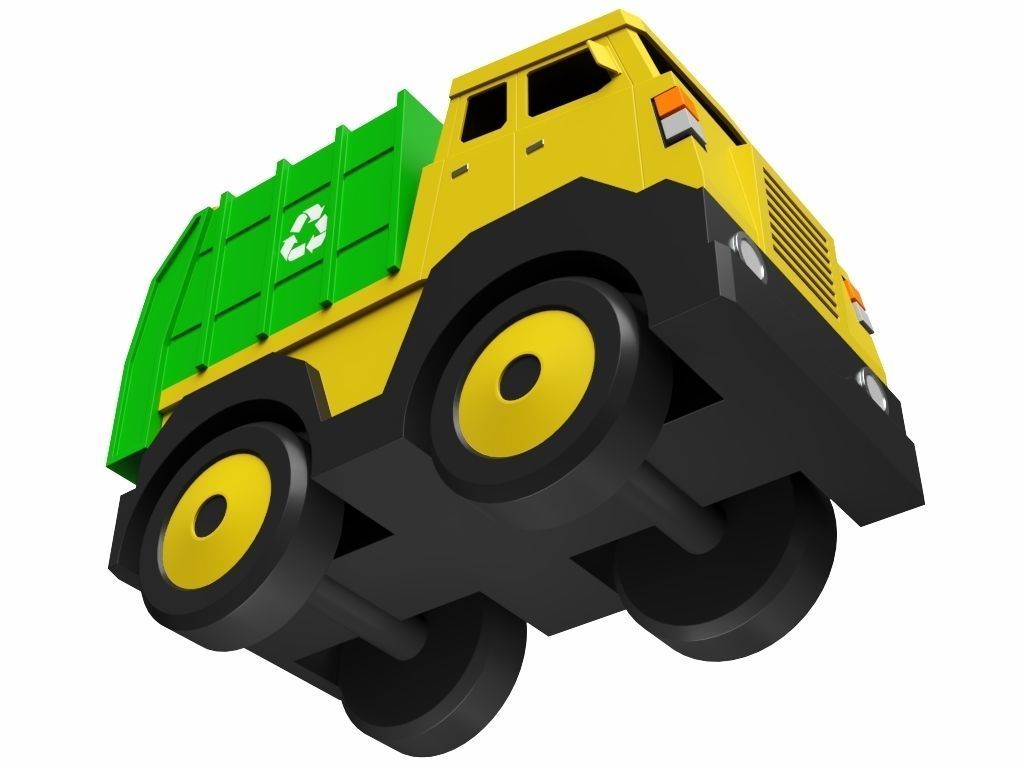Toy Garbage Truck 3D model_10