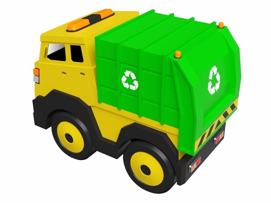 Toy Garbage Truck 3D model_9