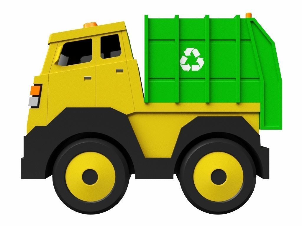 Toy Garbage Truck 3D model_5