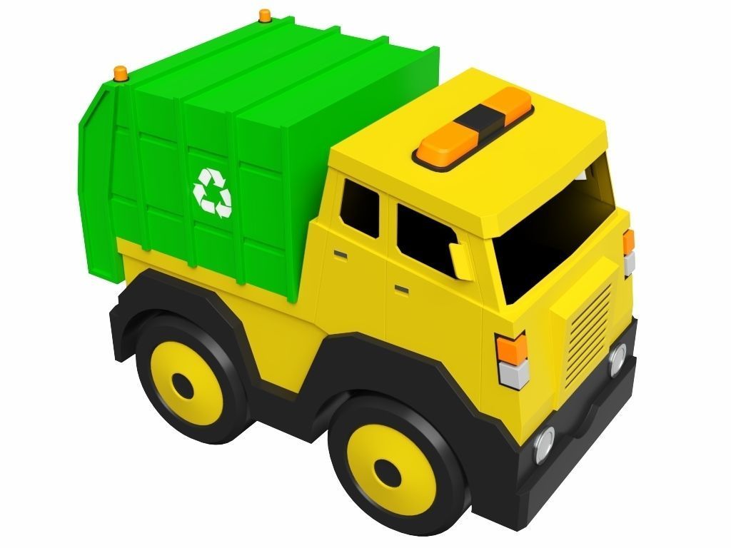 Toy Garbage Truck 3D model_8