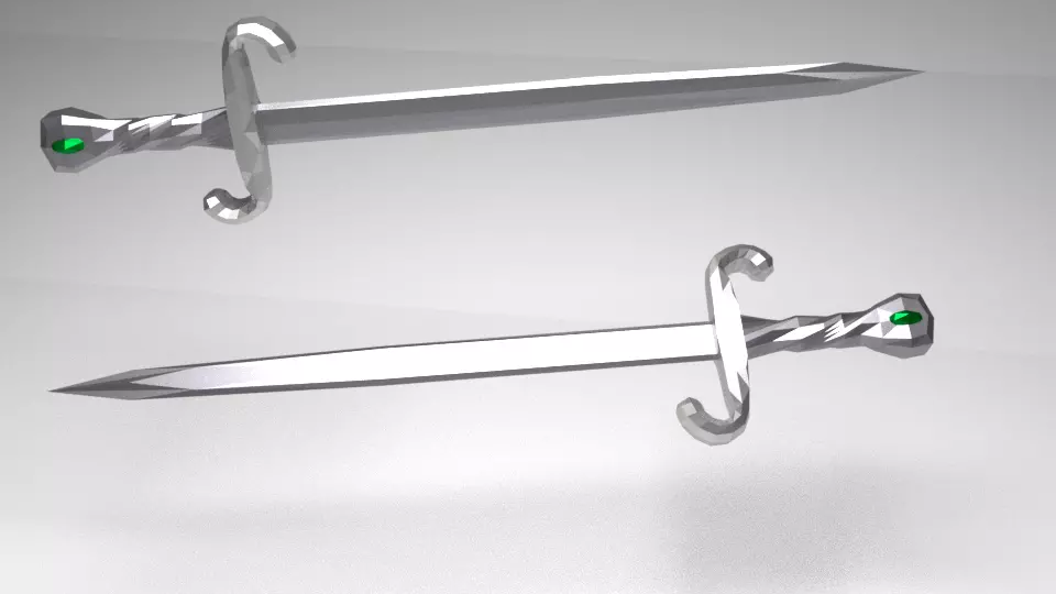lowpoly 992 tris sword Free 3D print model