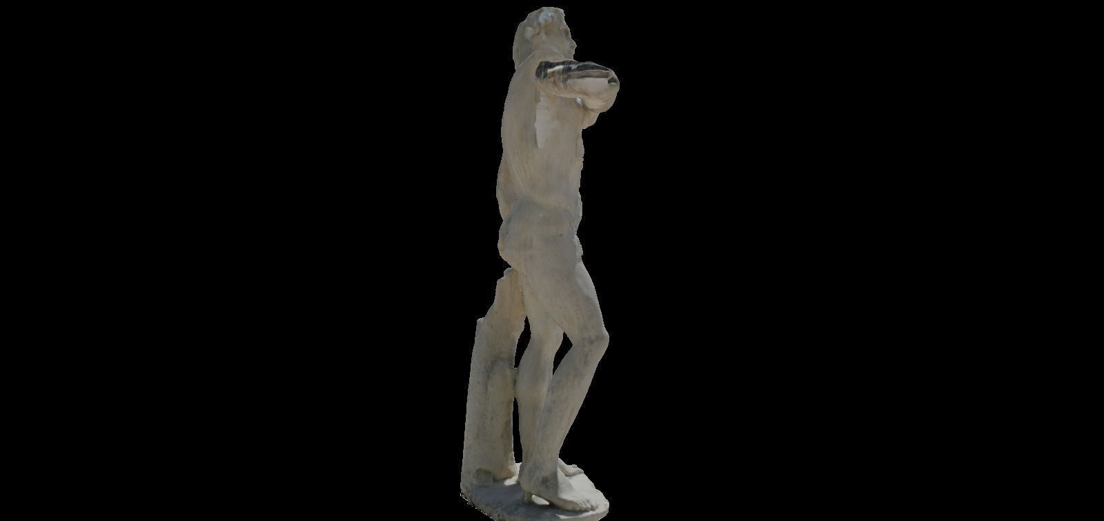 Roman statue from the jardin de la fontaine Nimes in France 3D print model_3
