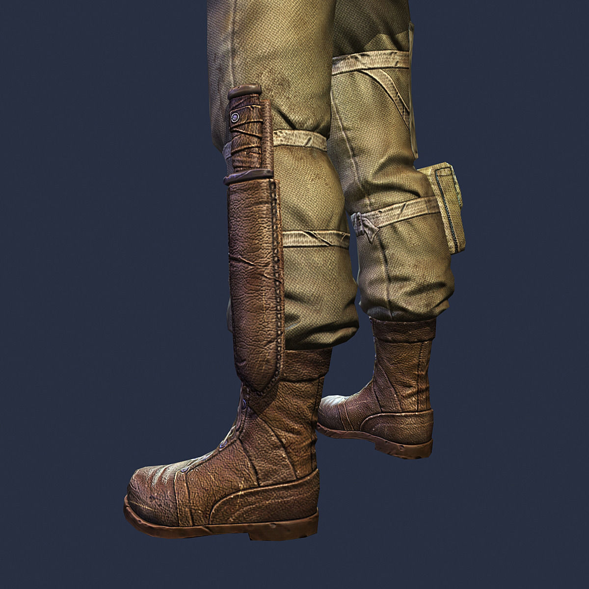 American Soldier World War Low Poly Low-poly 3D model_12