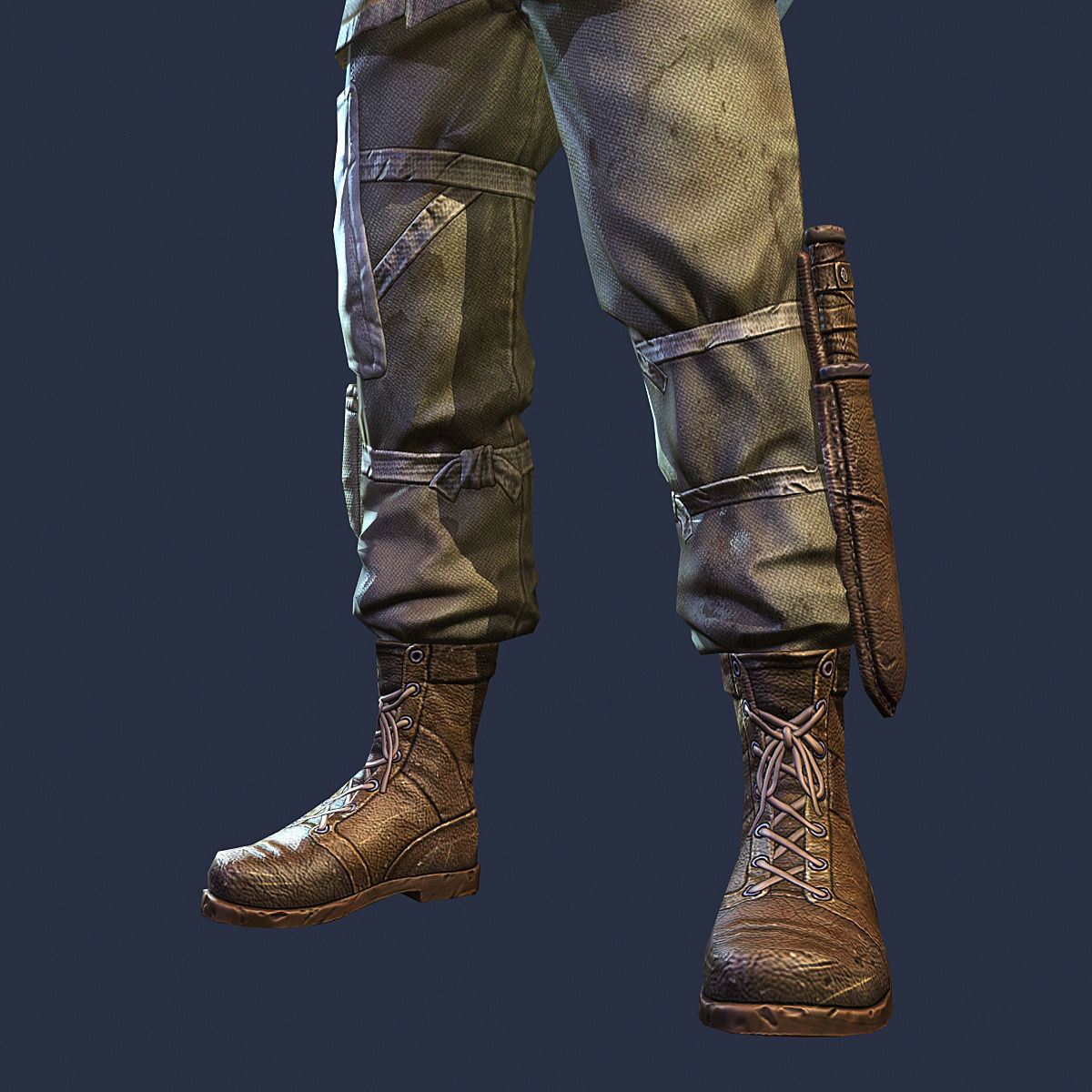 American Soldier World War Low Poly Low-poly 3D model_11