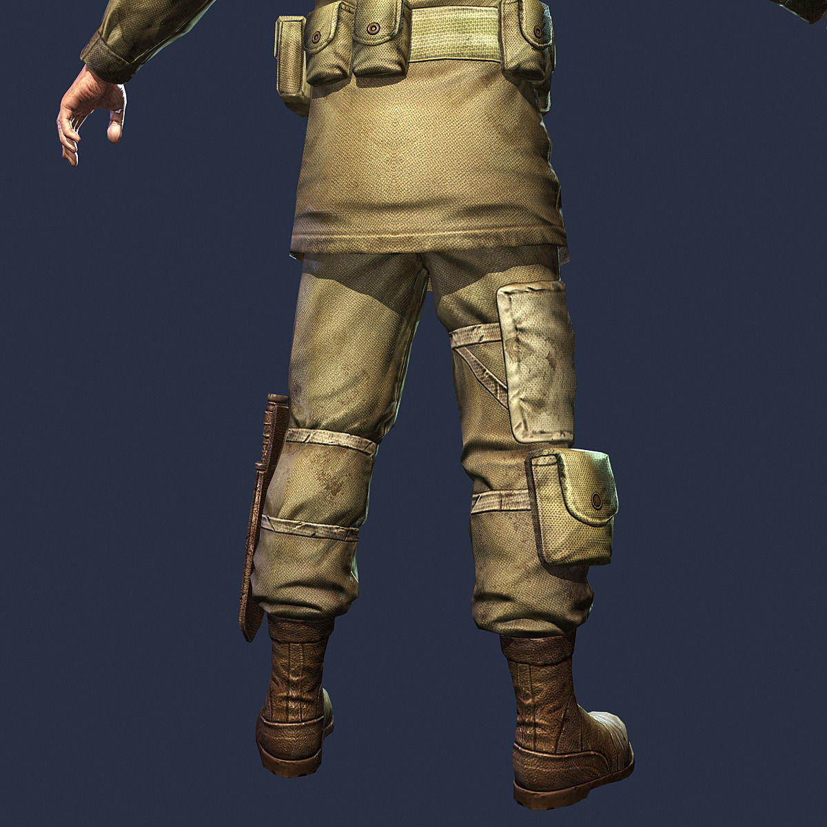 American Soldier World War Low Poly Low-poly 3D model_10